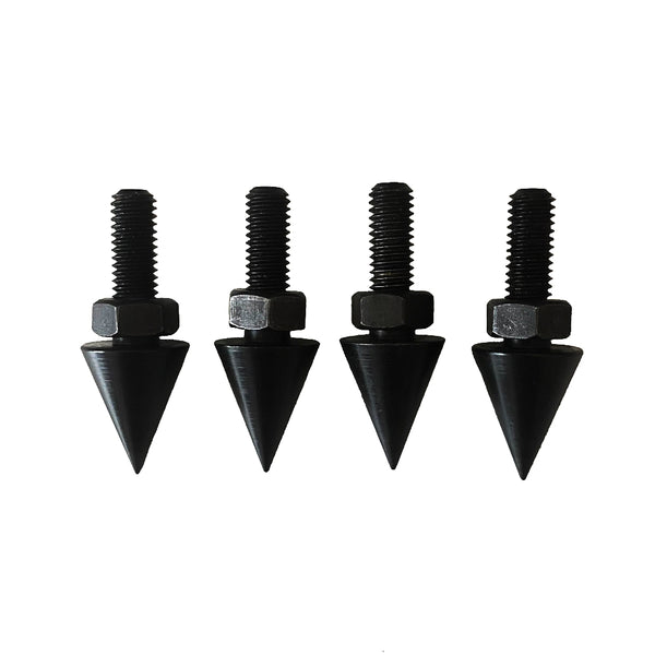 Black 15mm Spikes with Locking Nut (Pack of 4)